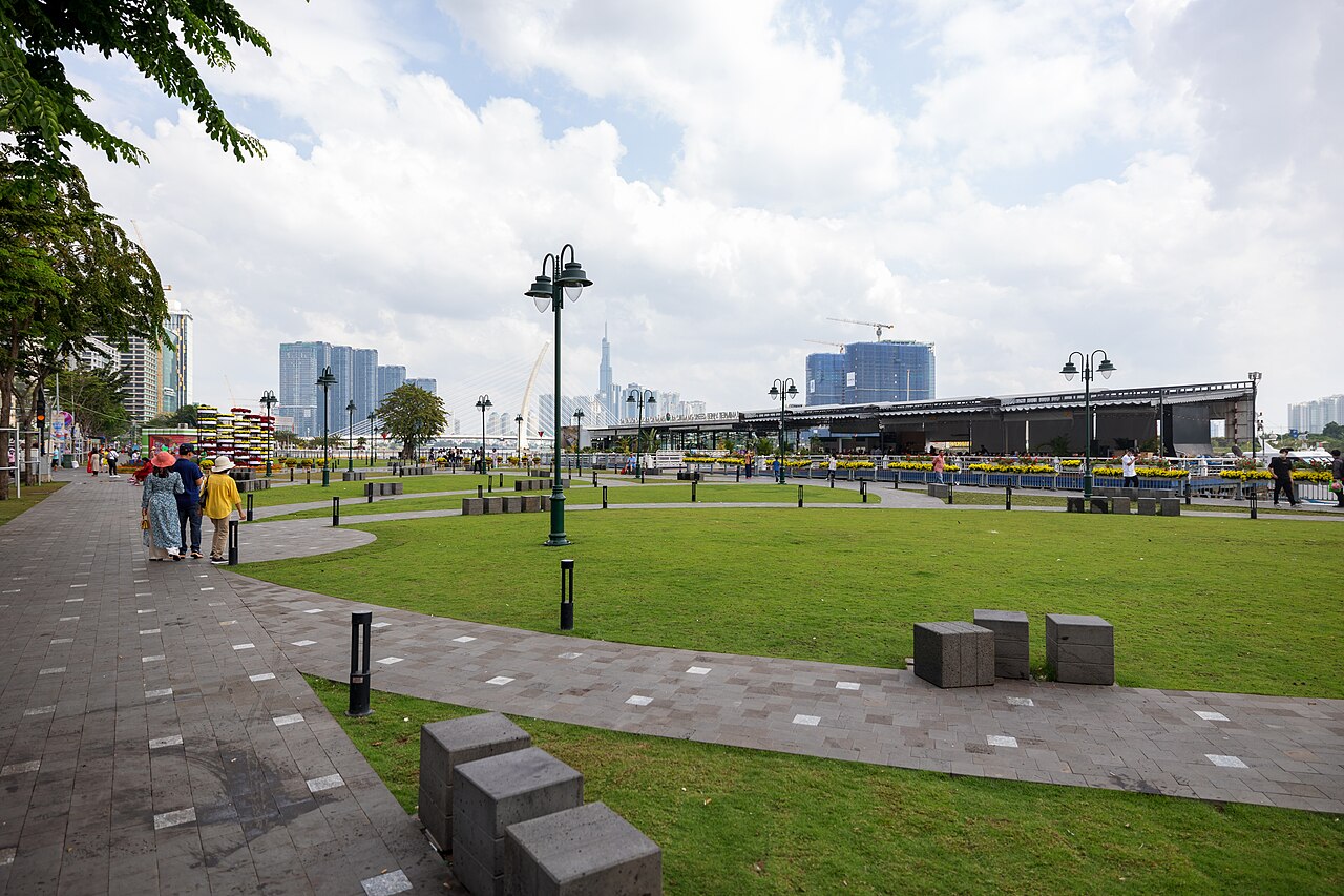 Bach Dang Wharf park along the Saigon River