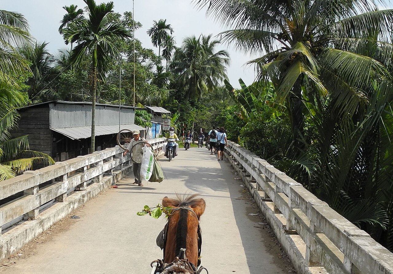 Xe ngựa trên đường làng Bến Tre