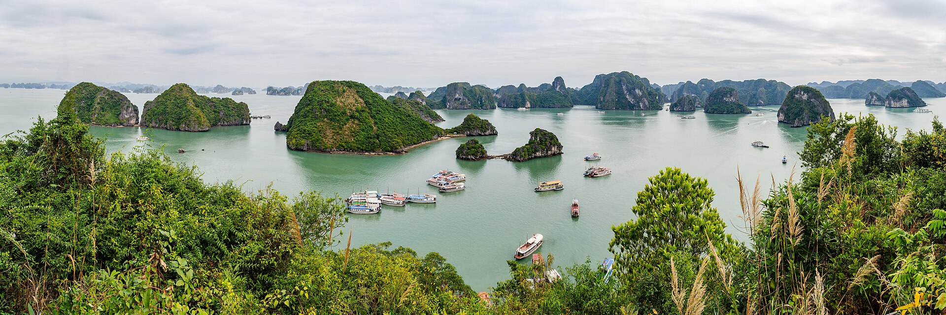 Toàn cảnh vịnh Hạ Long nhìn từ đỉnh đảo Ti Tốp