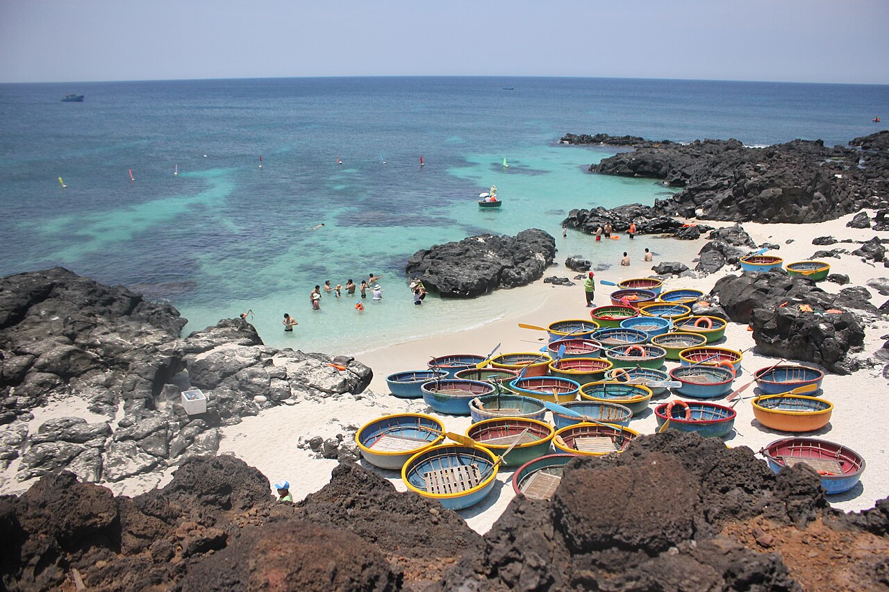 Crystal-clear beach on An Binh Island, Ly Son
